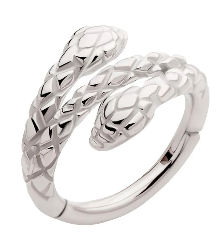 Snake Twist Stainless Steel Hinged Segment Ring - Mrs Treak