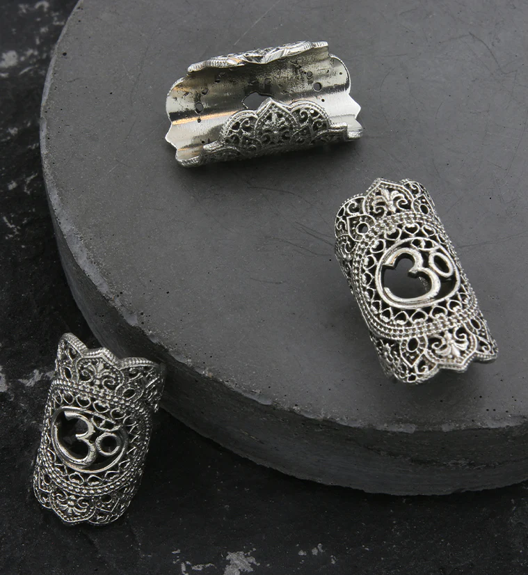 Namaste White Brass Dreadlock Cuff - Mrs Treak