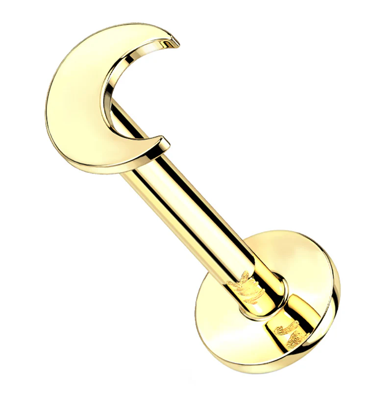 14kt Gold Crescent Moon Labret - Mrs Treak