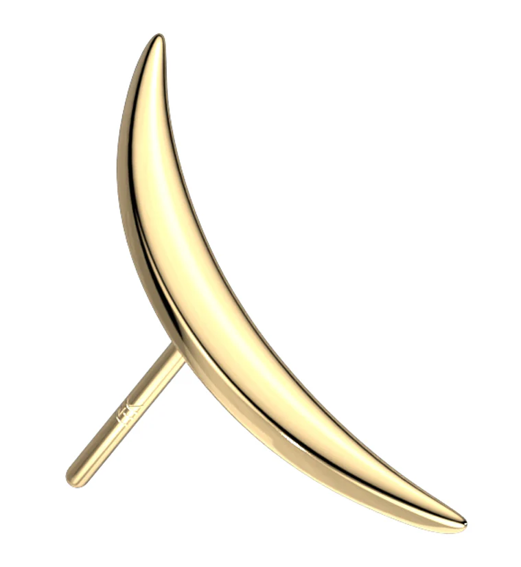 14kt Gold Curve Threadless Top - Mrs Treak