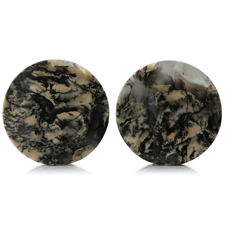 Tiger Agate Dendritic Stone Plugs 1 & 1/