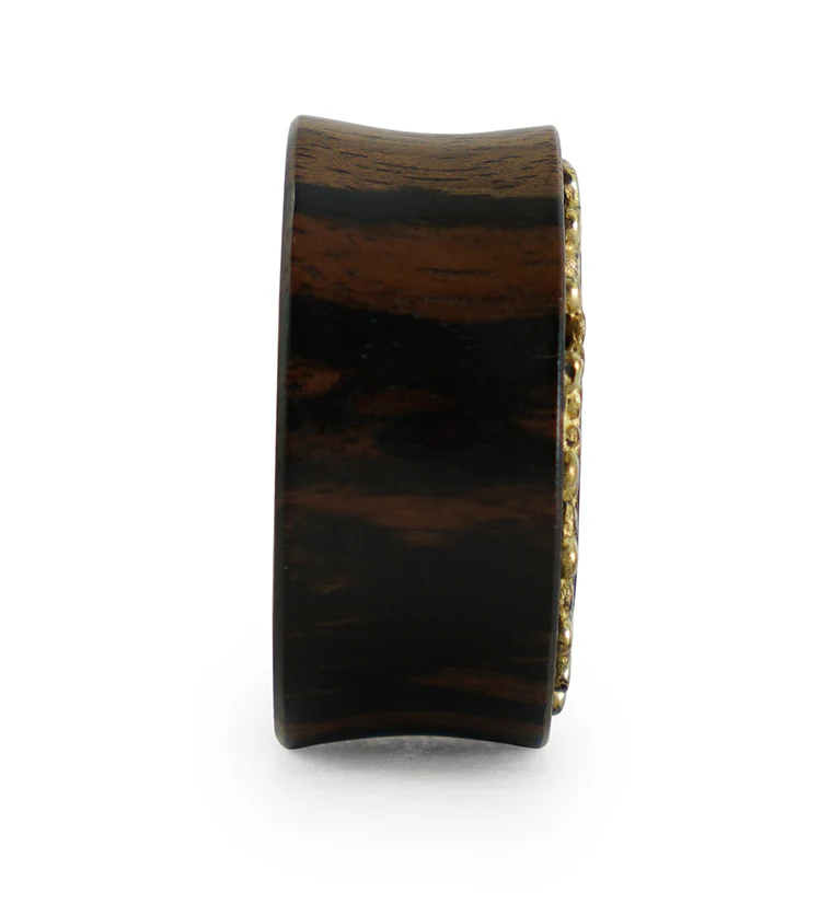 Adorn Brass Inlay Areng Wood Plugs - Mrs Treak