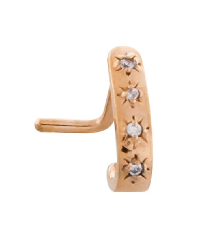 Rose Gold PVD Sol CZ Stainless Steel Nose Curve - Mrs Treak