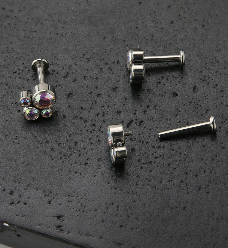 Tetrad Aurora CZ Titanium Labret - Mrs Treak