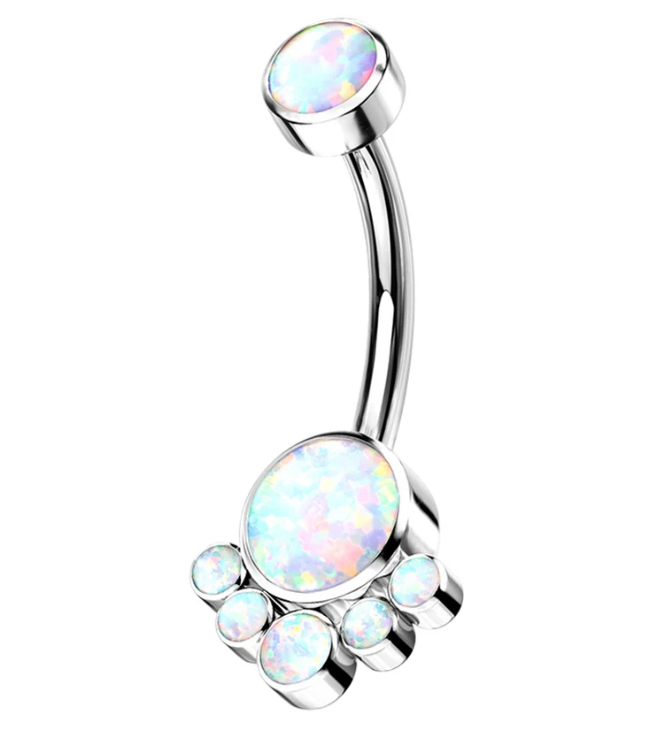 Opalite Cluster Titanium Belly Button Ring - Mrs Treak