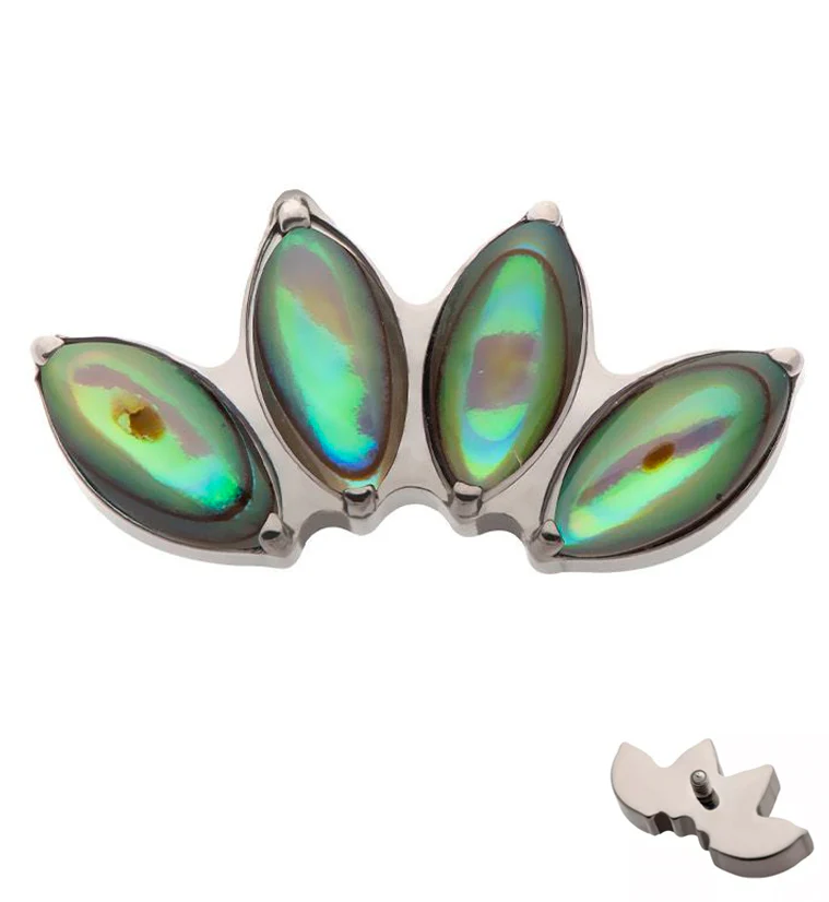 Quartet Abalone Shell Internally Threaded Titanium Top - Mrs Treak