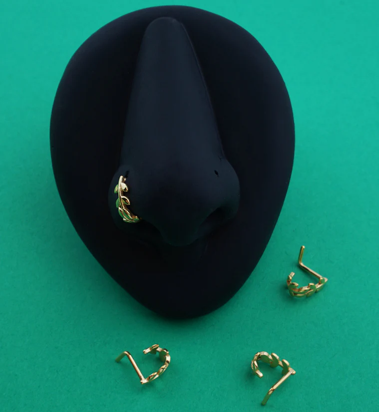 Gold PVD Wrapped Leaf Nose Curve - Mrs Treak