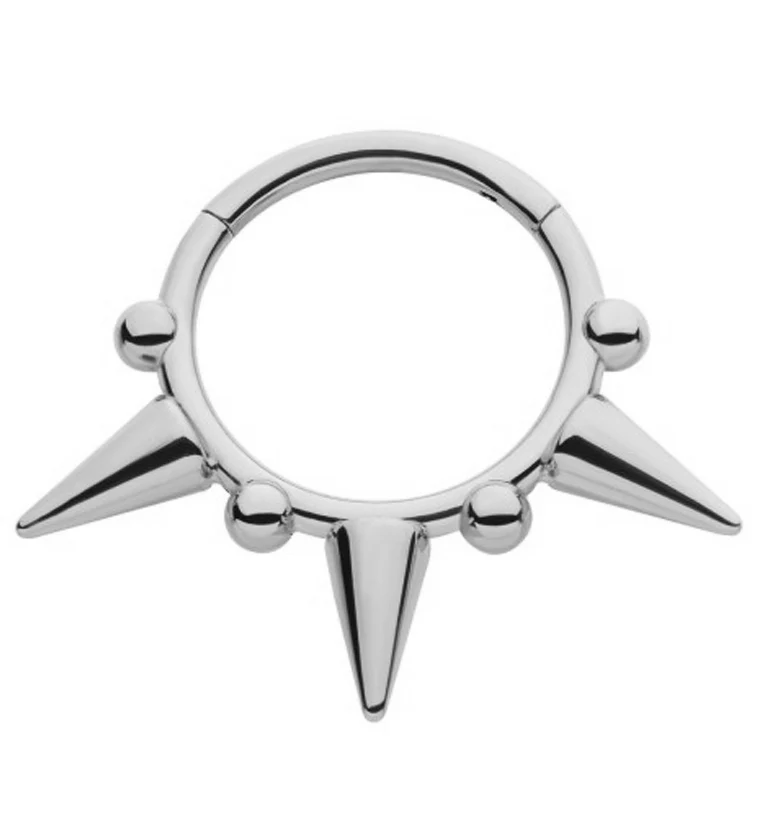 Spike Titanium Hinged Segment Ring - Mrs Treak