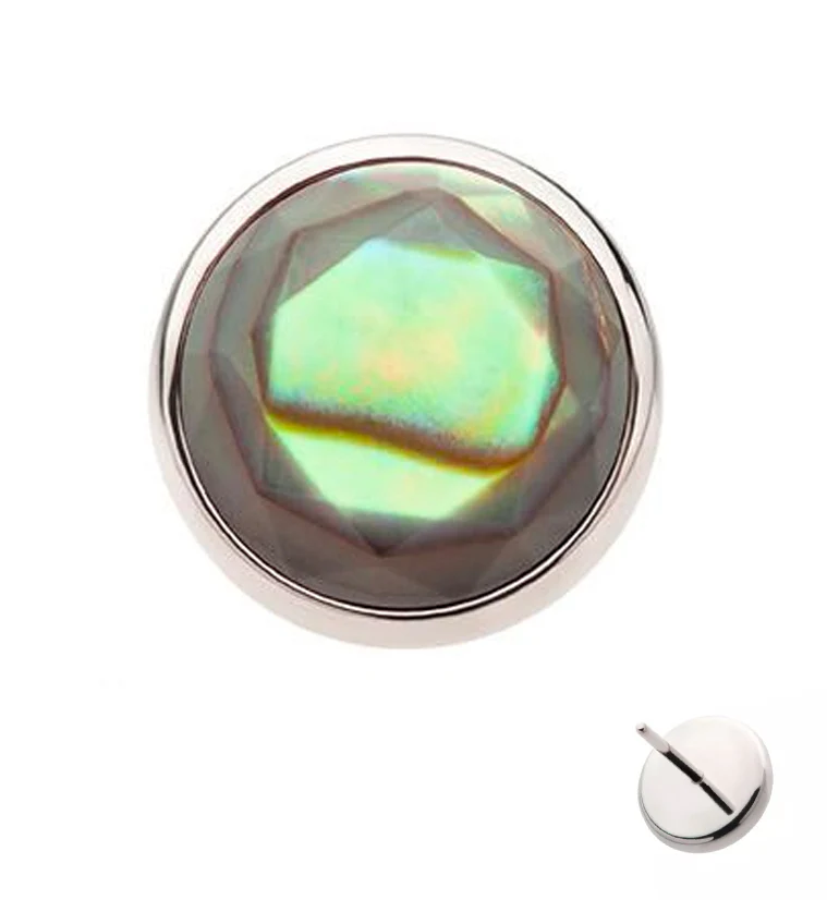 Faceted Abalone Titanium Threadless Top - Mrs Treak