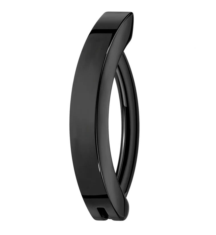 Black PVD Bar Stainless Steel Hinged Belly Button Ring - Mrs Treak