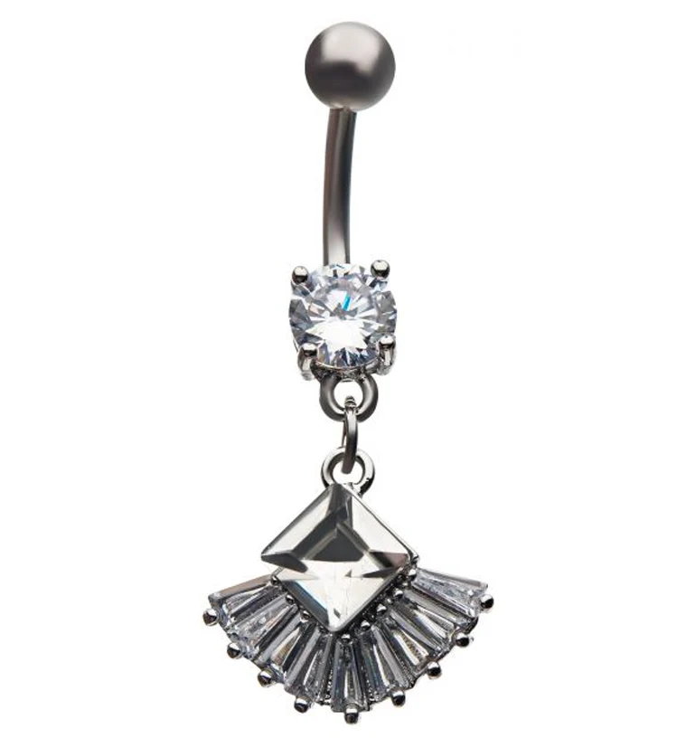 Gem Fan Dangle Belly Ring - Mrs Treak