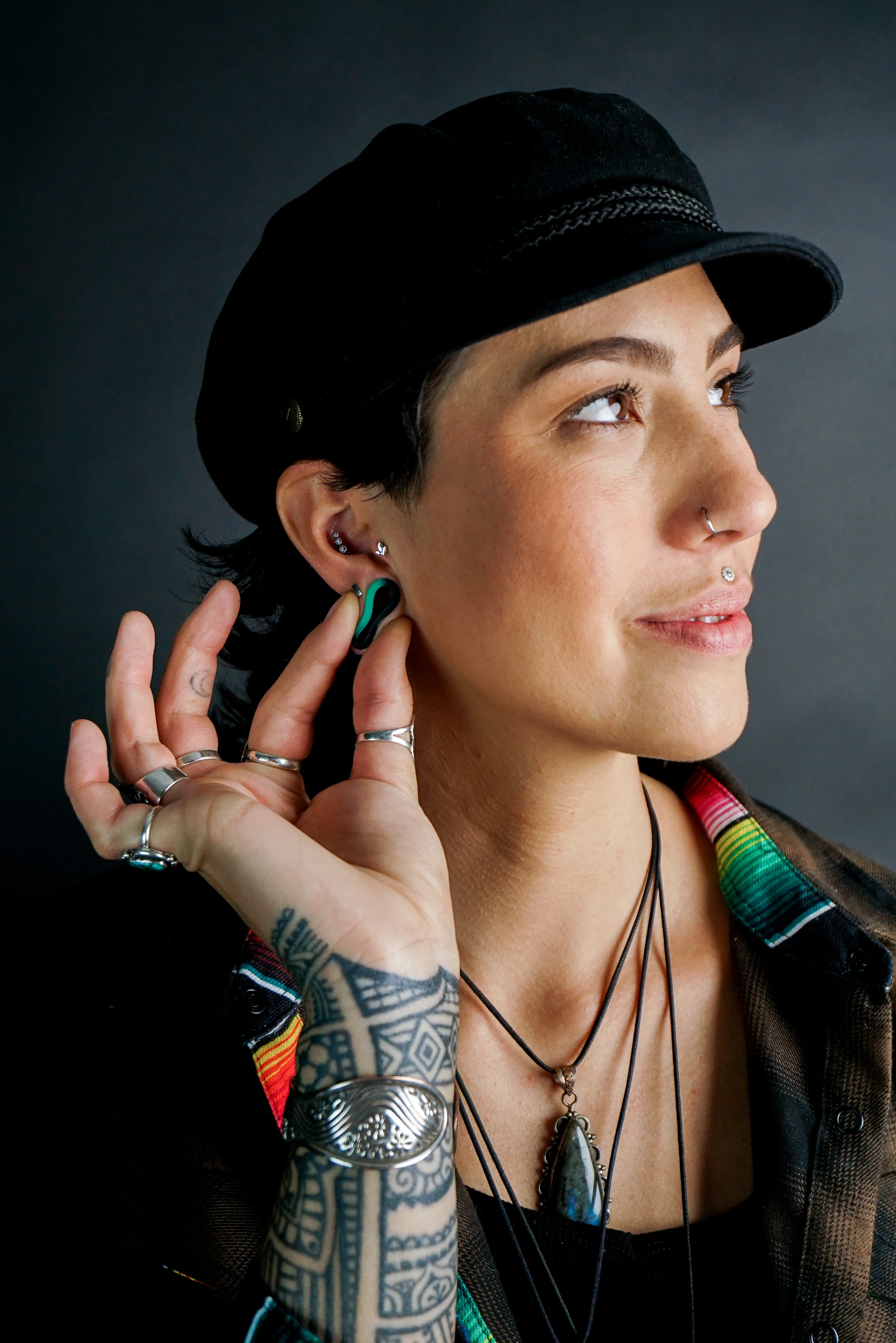 Emerald And Black Double Flare Silicone Tunnel Plugs - Mrs Treak