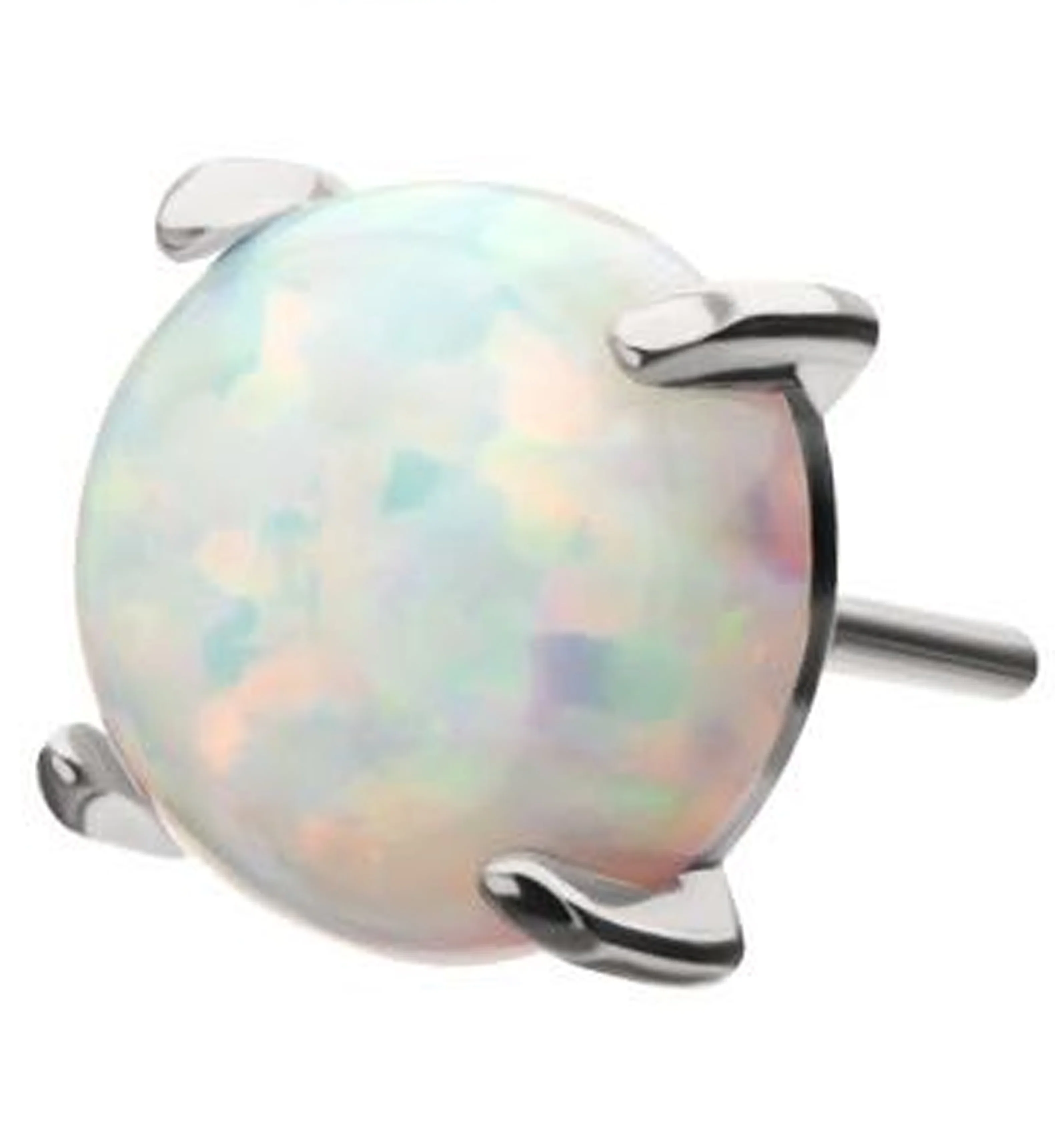 Prong White Opalite Titanium Threadless Top - Mrs Treak