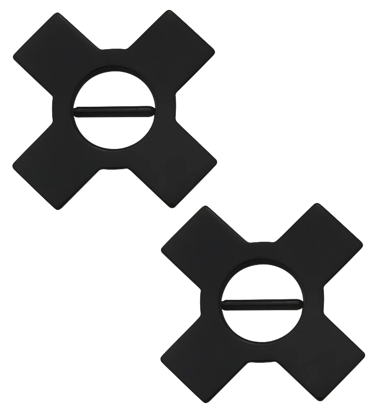 Black PVD X Effect Hinged Nipple Clicker - Mrs Treak