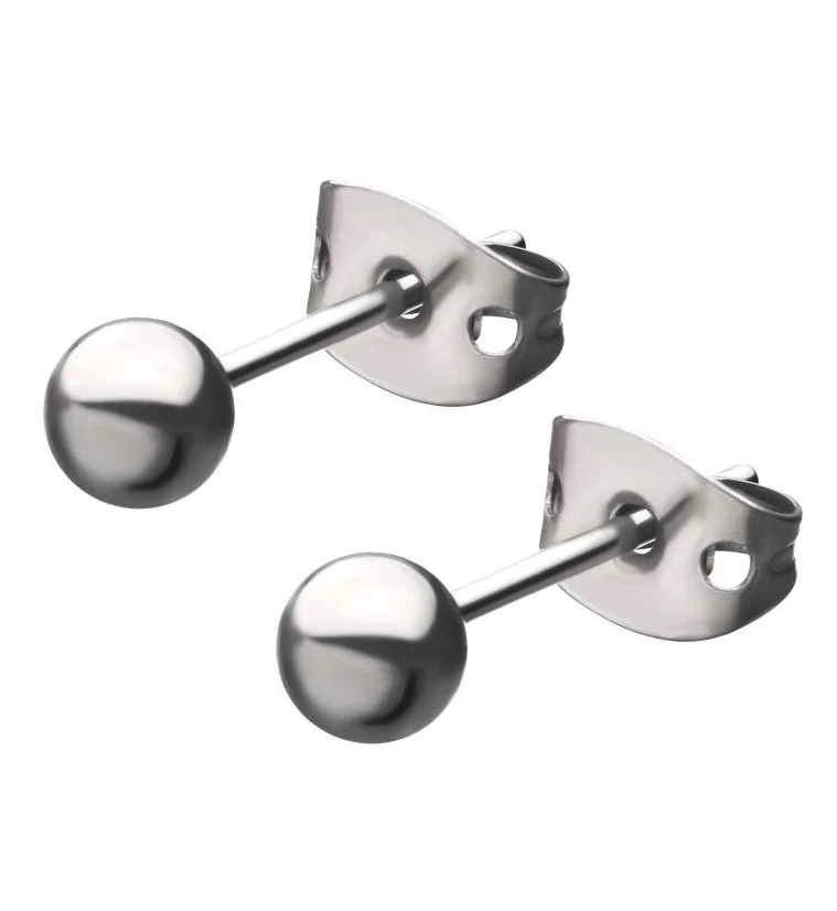 Ball Top Titanium Earrings - Mrs Treak