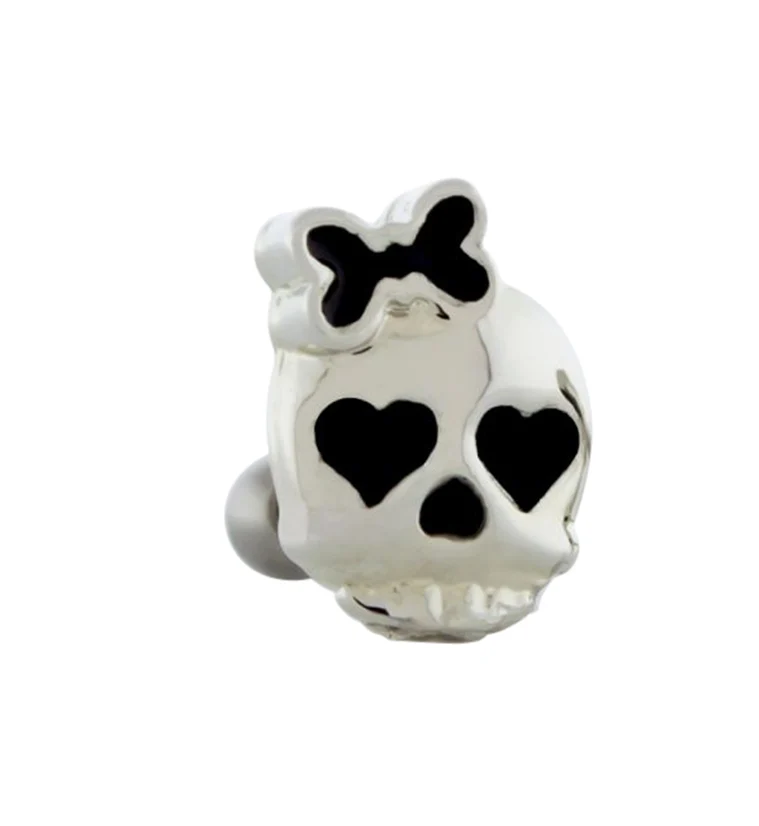 16G Punk Skull Cartilage Barbell - Mrs Treak