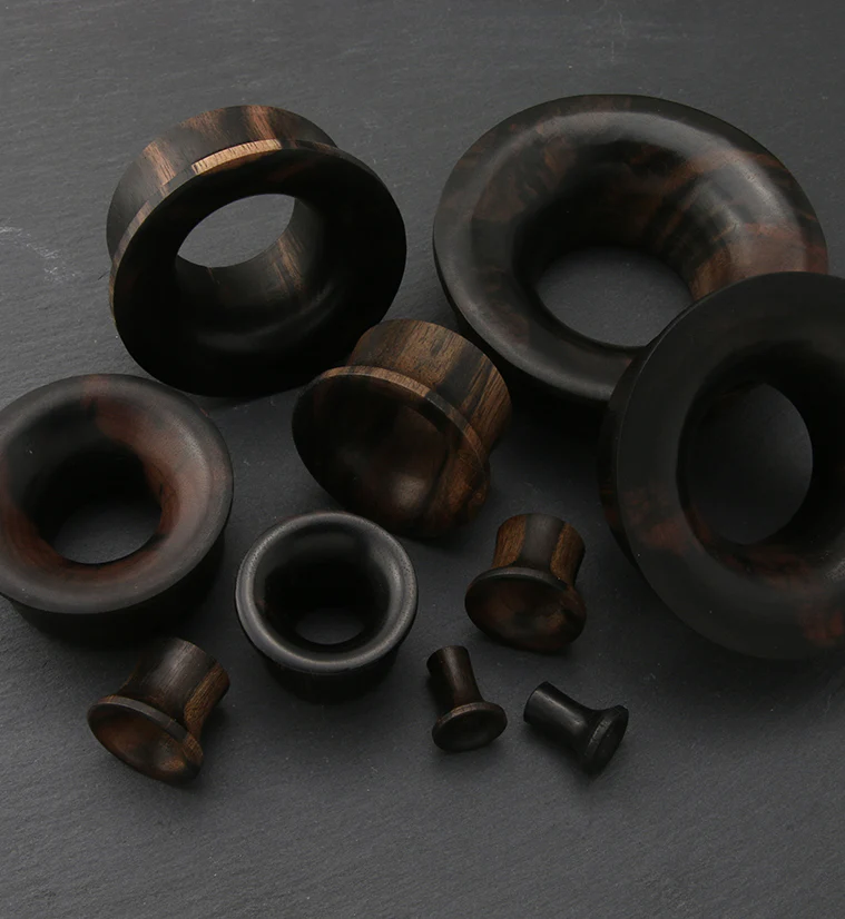 Areng Wood Mayan Flare Tunnel Plugs - Mrs Treak