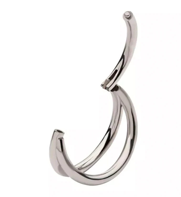 Double Bar Titanium Hinged Segment Ring - Mrs Treak