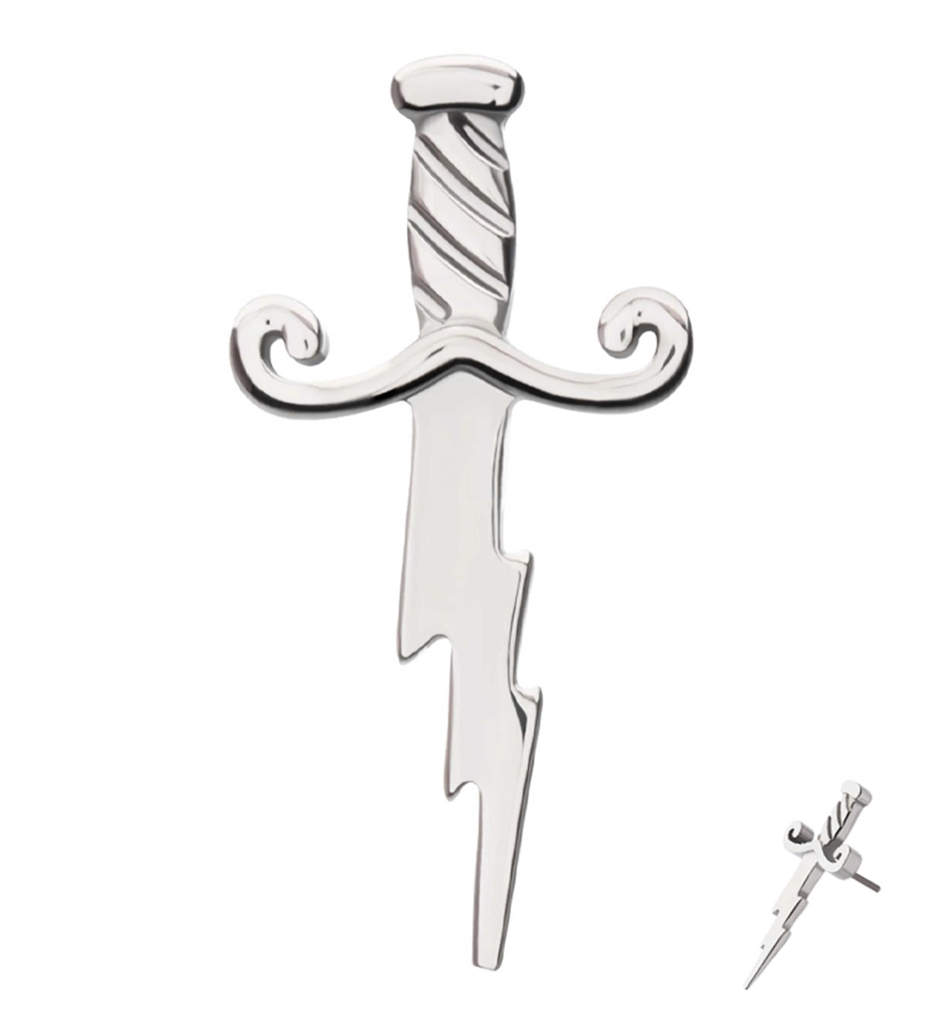 Bolt Dagger Titanium Threadless Top - Mrs Treak