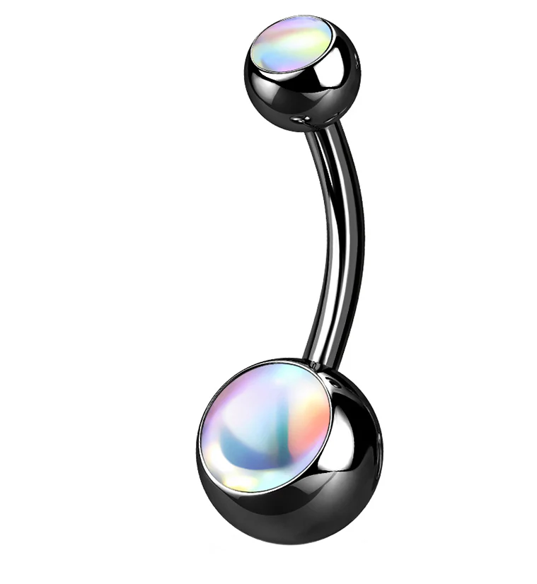 Black PVD Aura Belly Button Ring - Mrs Treak