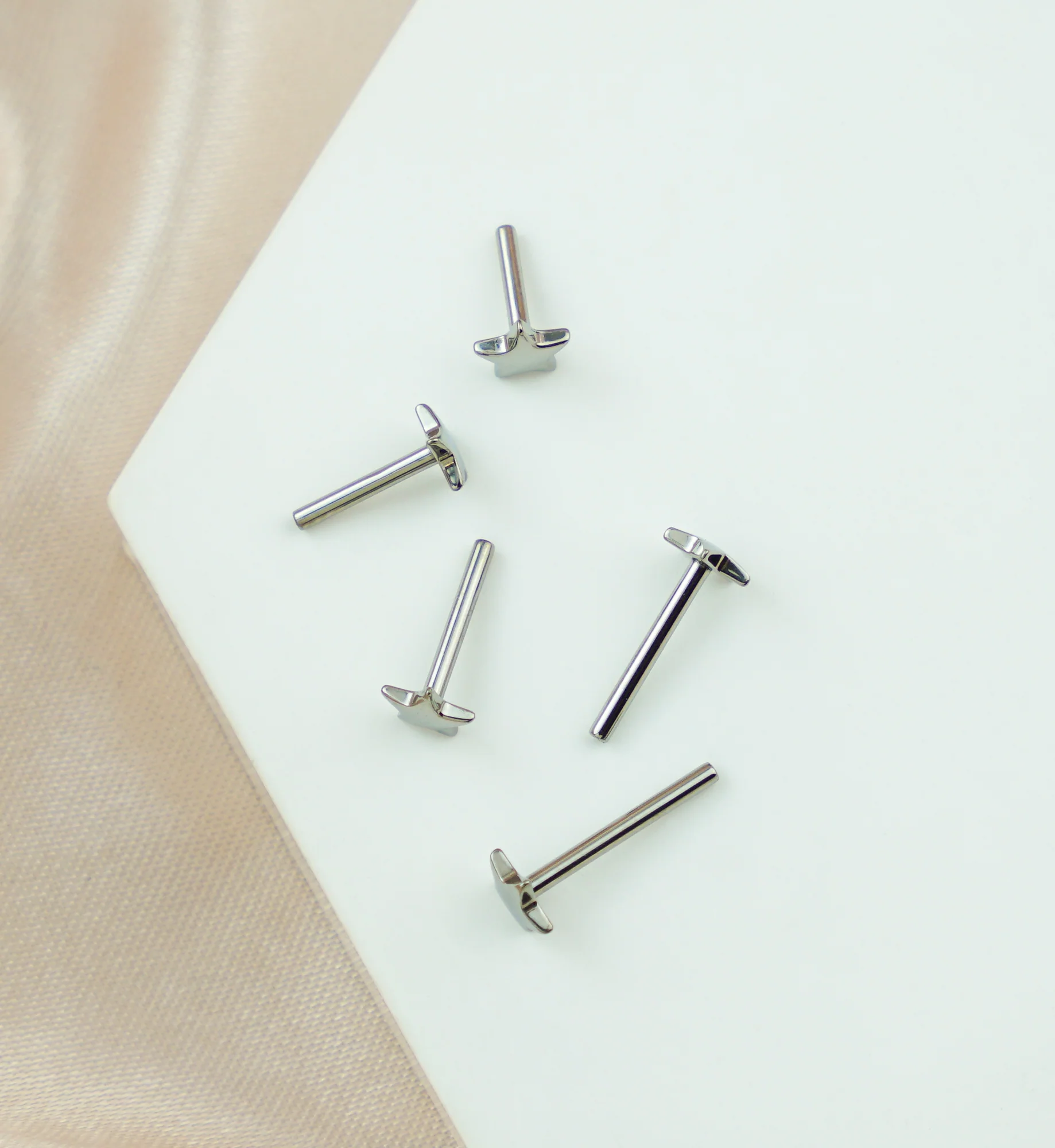 Convex Star Titanium Threadless Labret Post - Mrs Treak