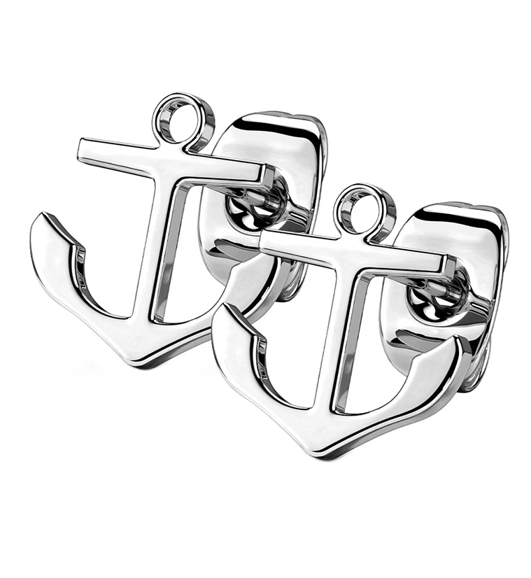 Anchor Stainless Steel Earrings - Mrs Treak