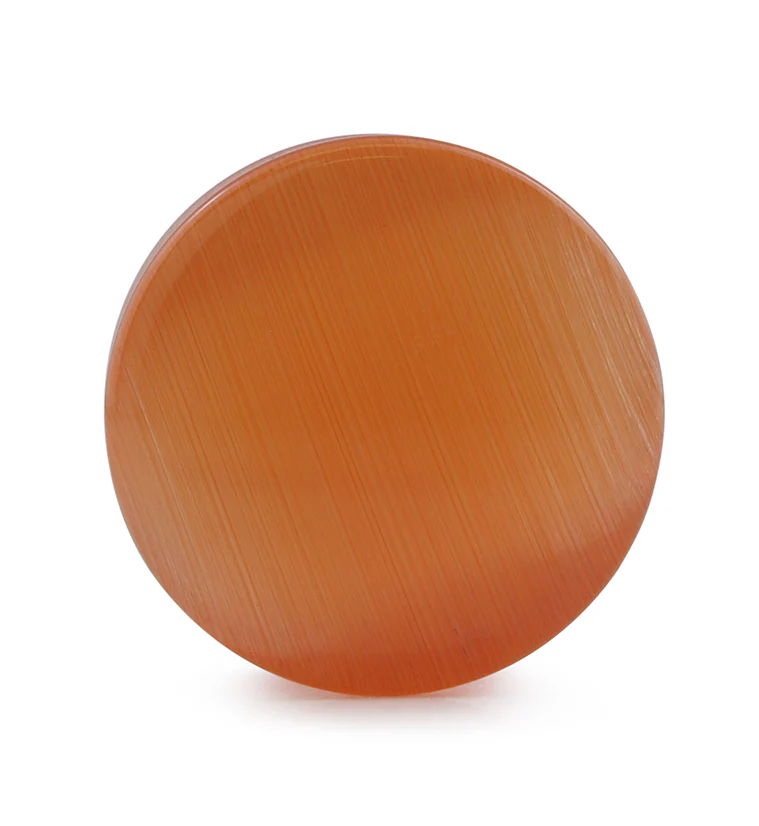 Orange Cat's Eye Glass Plugs - Mrs Treak