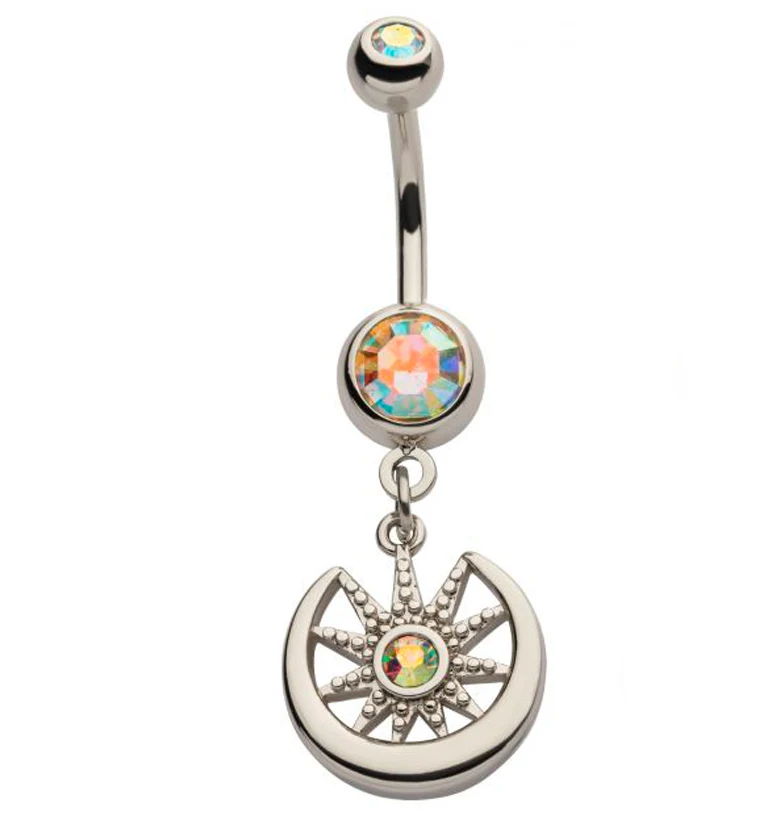 Day And Night Aura CZ Belly Button Ring - Mrs Treak