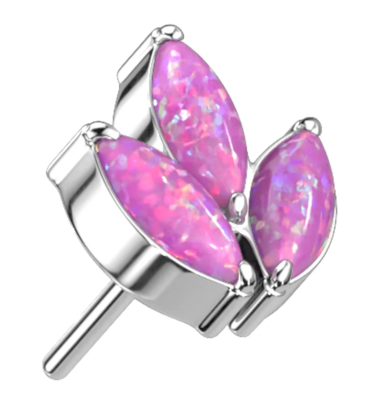 Frond Pink Opalite Threadless Titanium Top - Mrs Treak