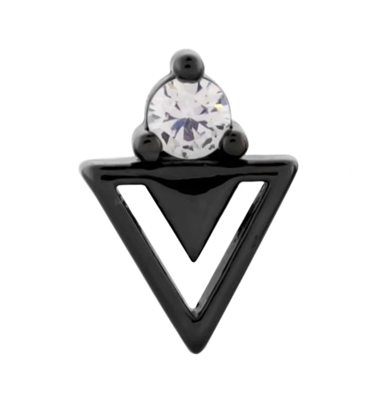 Black PVD Triangle Cut CZ Cartilage Barbell - Mrs Treak