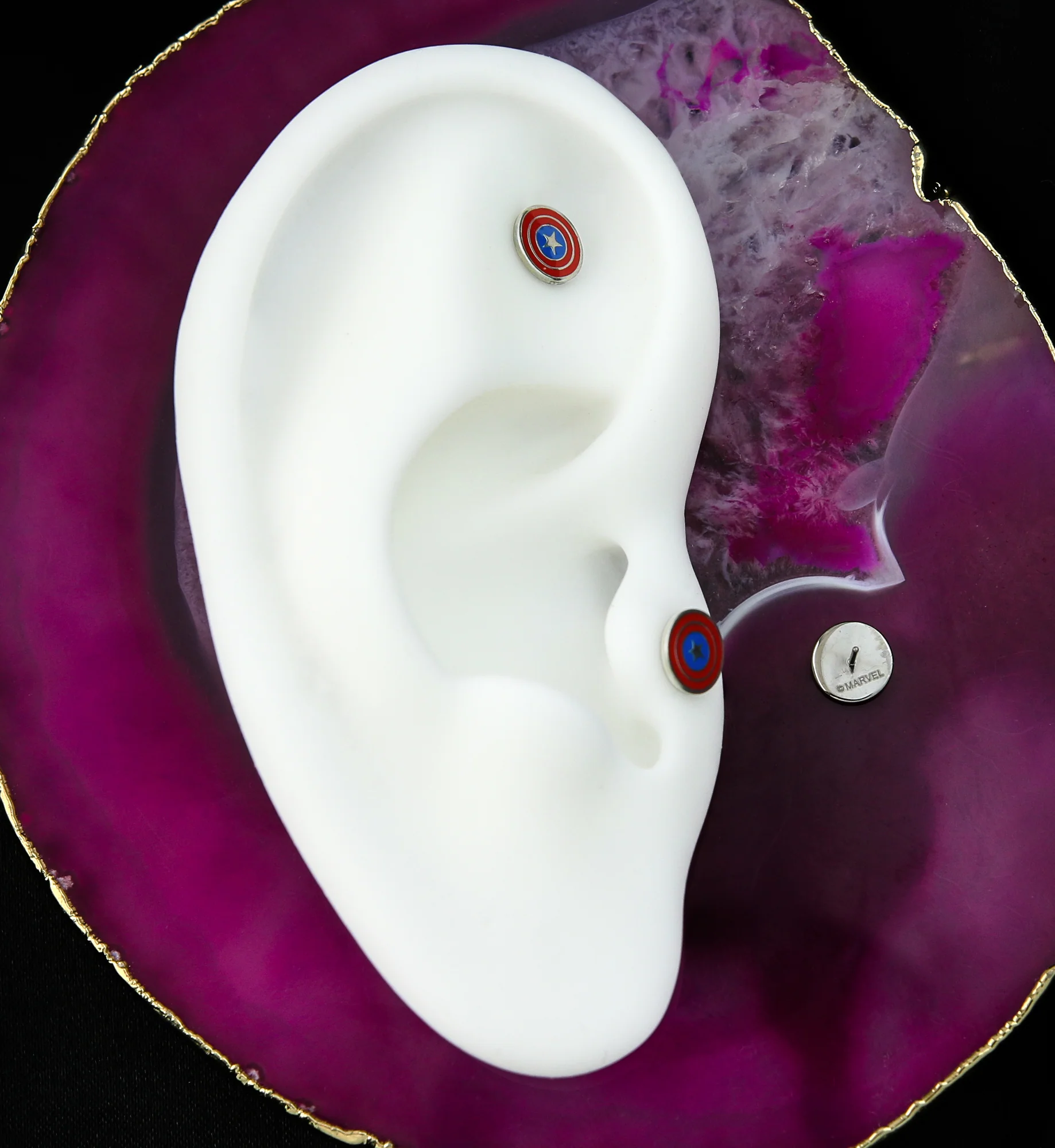 Captain America Shield Titanium Threadless Top - Mrs Treak