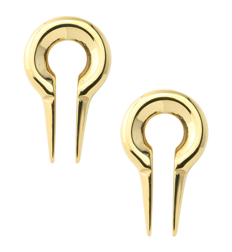 Gold PVD Keyhole Stainless Steel Ear Weights - Mrs Treak