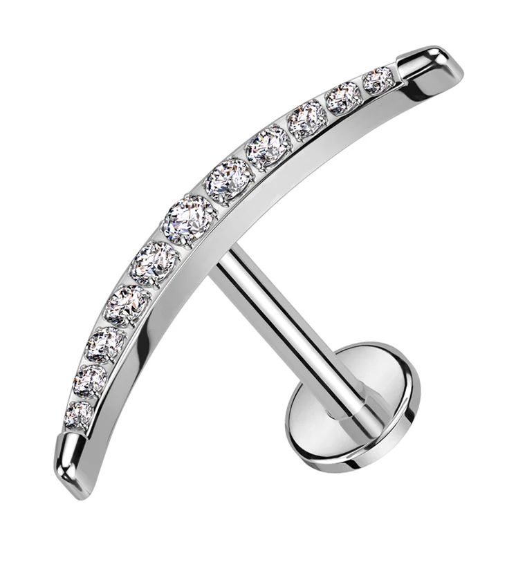 Camber Clear CZ Internally Threaded Titanium Labret - Mrs Treak