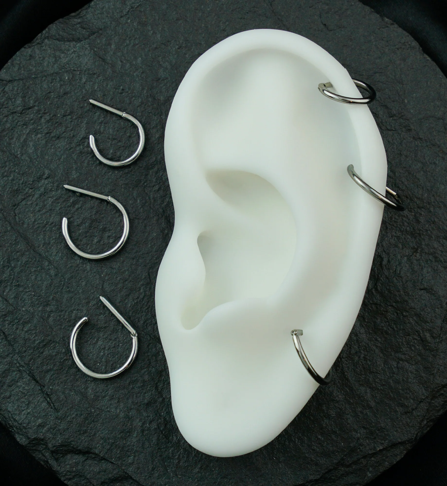 Titanium D-Shaped Hinged Segment Ring - Mrs Treak