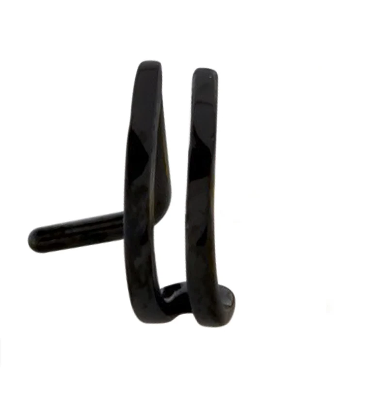 18G Black PVD Double Line Nose Curve Ring - Mrs Treak