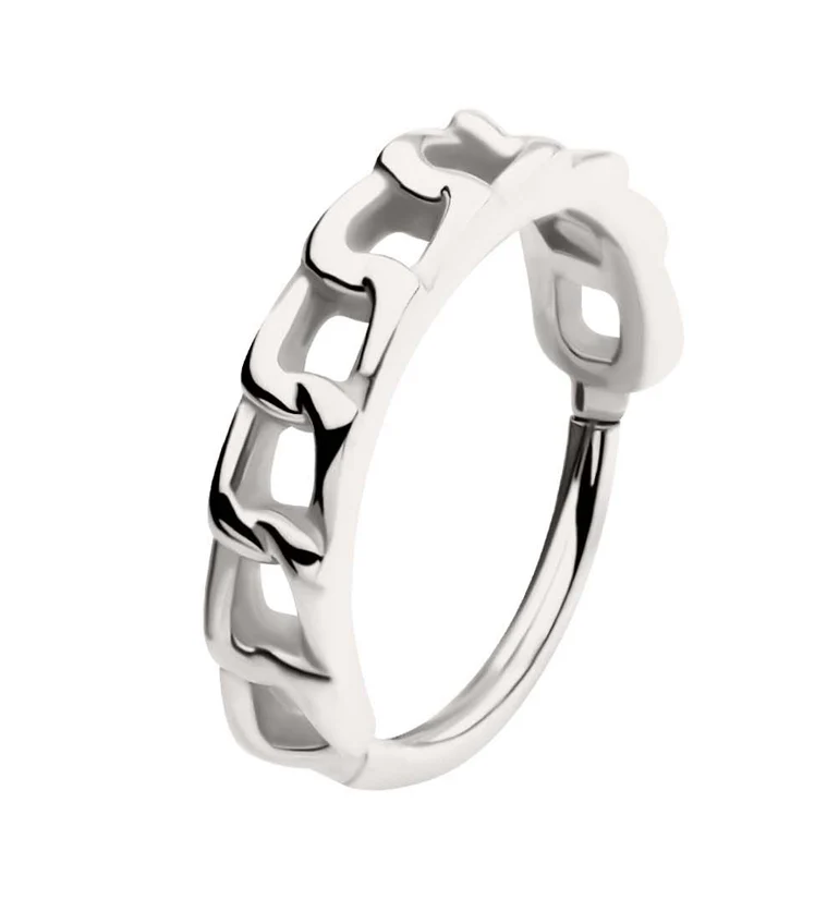 Chain Link Side Facing Stainless Steel Hinged Segment Ring - Mrs Treak