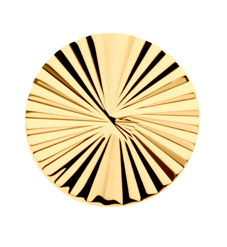 24kt Gold PVD Score Disk Titanium Threadless Top - Mrs Treak