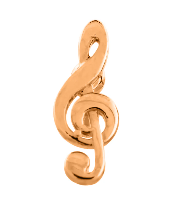 Rose Gold PVD Treble Clef Cartilage Barbell - Mrs Treak