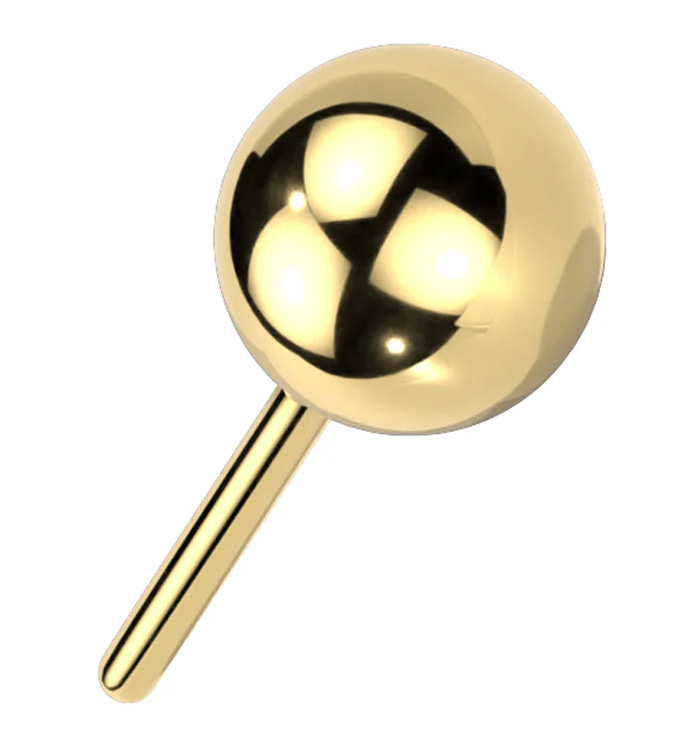Gold PVD Ball Titanium Threadless Top - Mrs Treak
