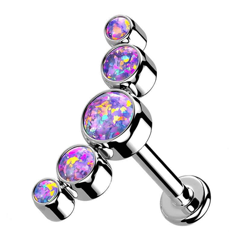 Purple Opalite Quinary Titanium Cartilage Labret - Mrs Treak