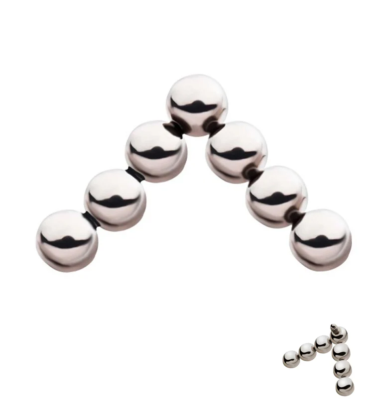 Beaded Arrow Internally Threaded Titanium Top - Mrs Treak