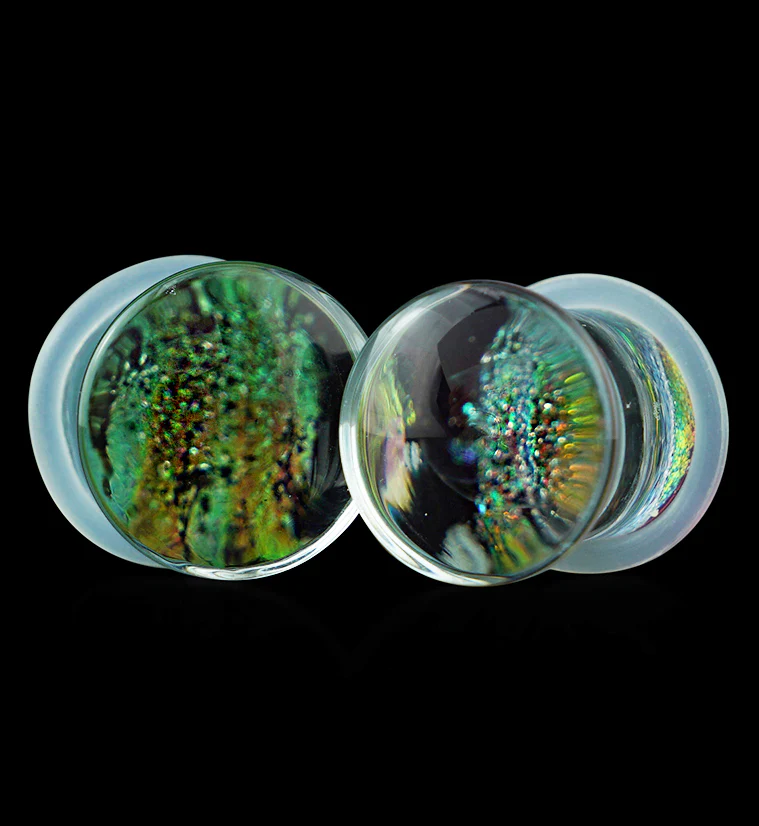 Daybreak Dichroic Glass Single Flare Plugs - Mrs Treak