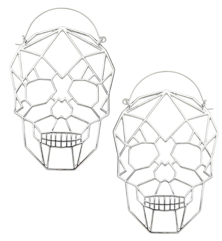 Geo Skull Plug Hoops - Mrs Treak