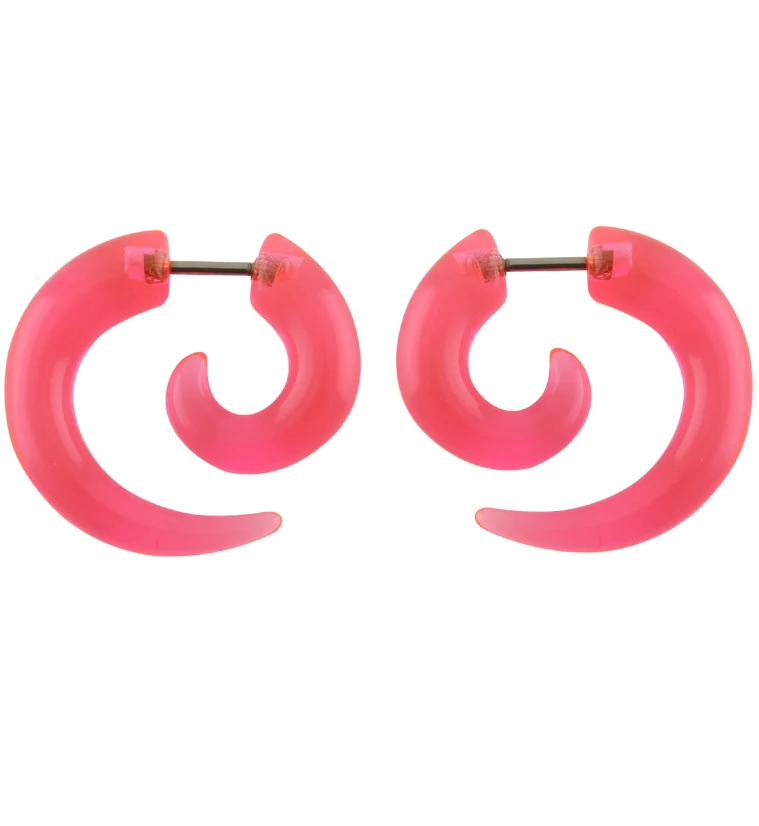 Pink Fake Ear Spirals - Mrs Treak