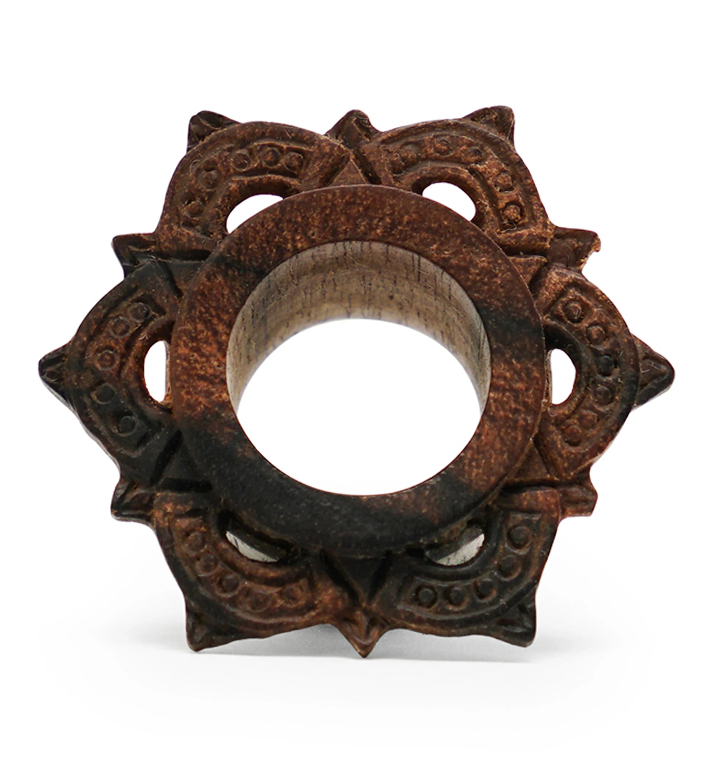 Filigree Areng Wood Mayan Flare Tunnel Plugs - Mrs Treak