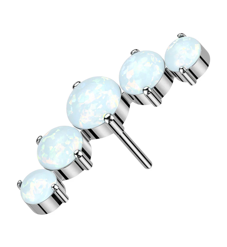 Arch White Opalite Titanium Threadless Top - Mrs Treak