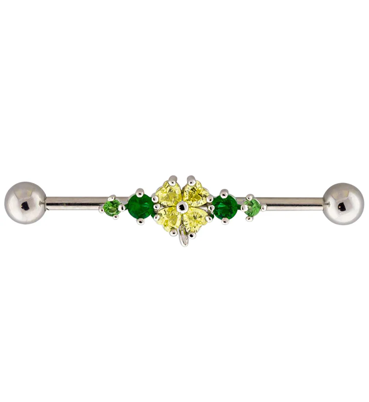 Lucky Clover CZ Industrial Barbell - Mrs Treak