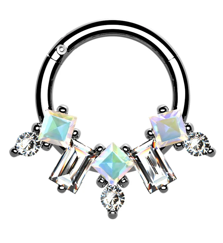 Vane CZ Hinged Segment Ring - Mrs Treak