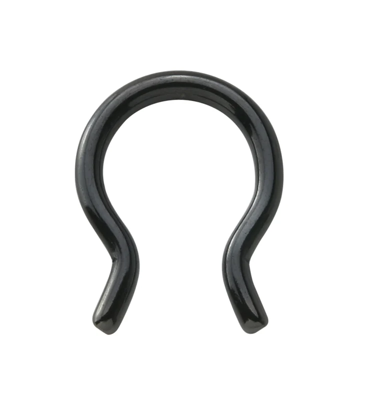 Black PVD Omega Stainless Steel Septum Retainer - Mrs Treak