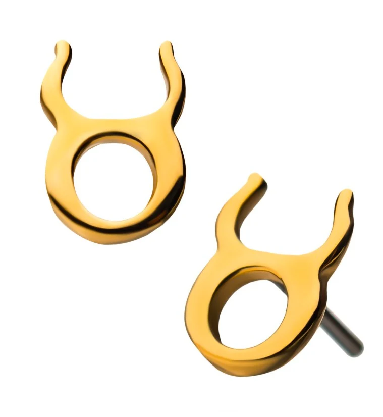 14kt Gold Taurus Zodiac Sign Threadless Top - Mrs Treak